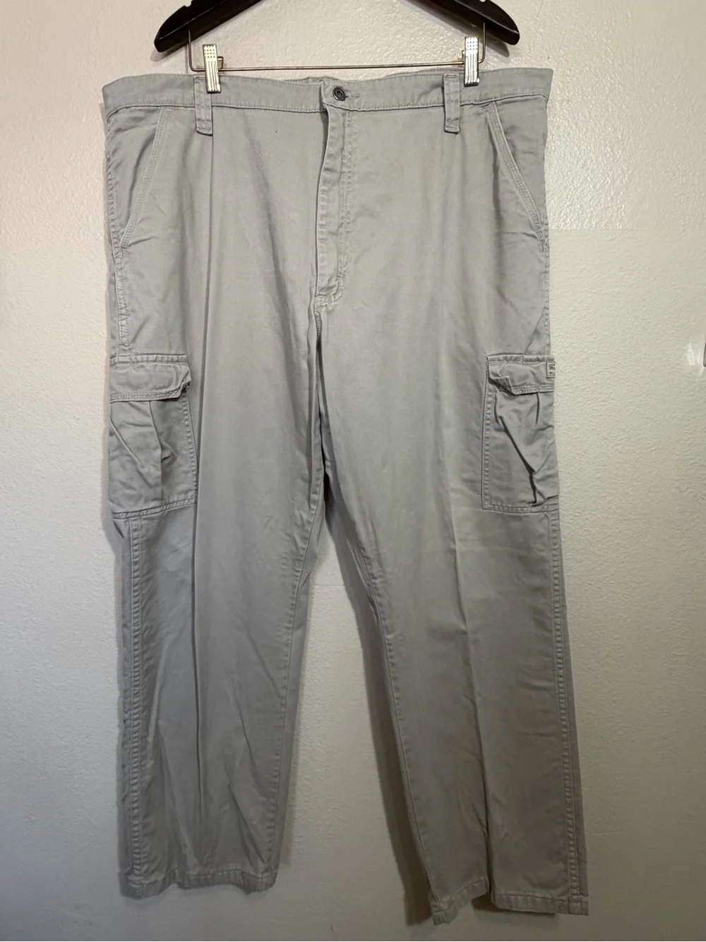 Wrangler Western Mens Cargo Pants Khaki Straight Leg Outdoor Work 42x30
